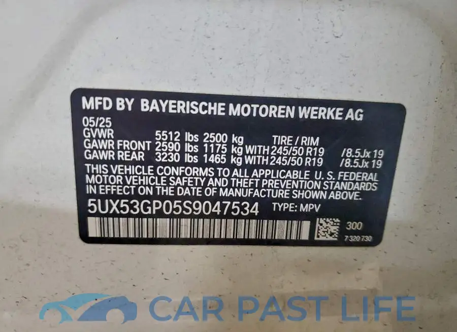 5UX53GP05S9047534# 13