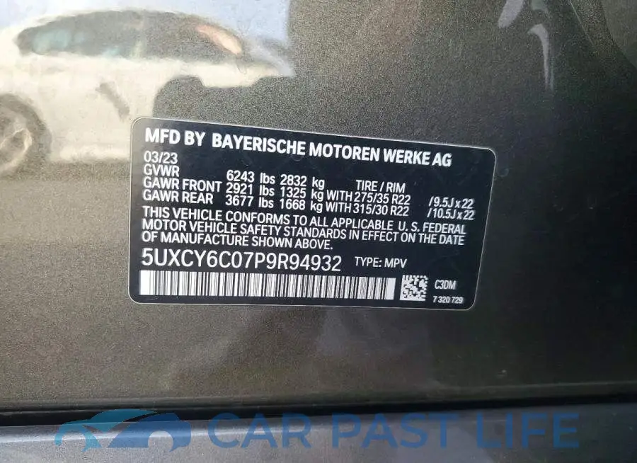 5UXCY6C07P9R94932# 13