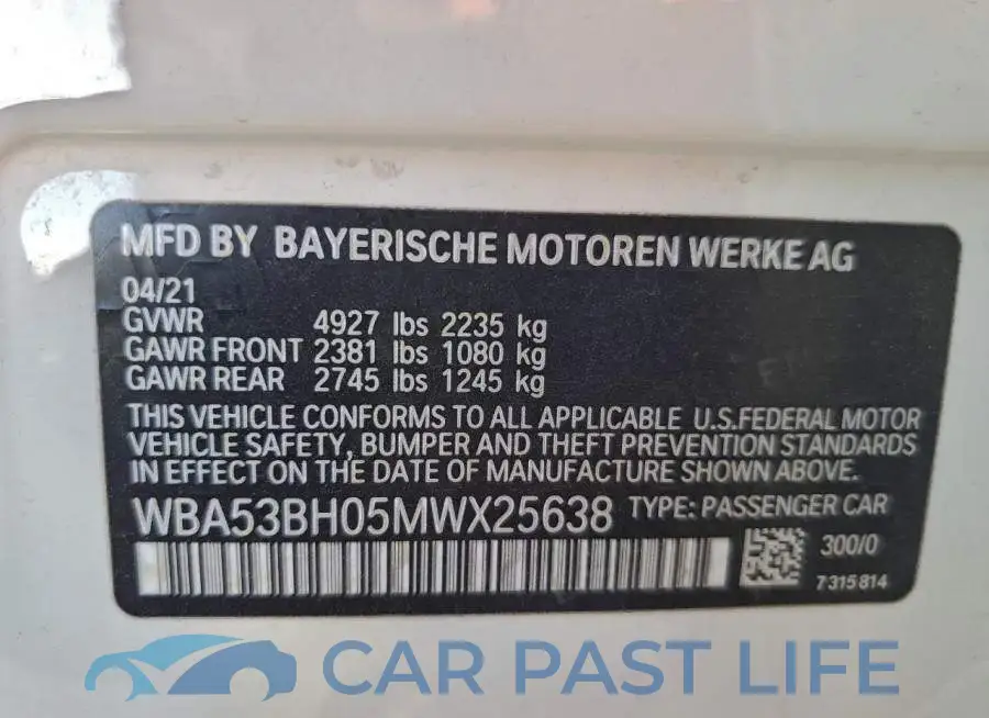WBA53BH05MWX25638# 13