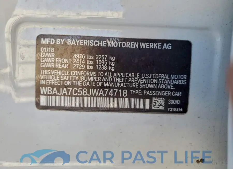 WBAJA7C58JWA74718# 12