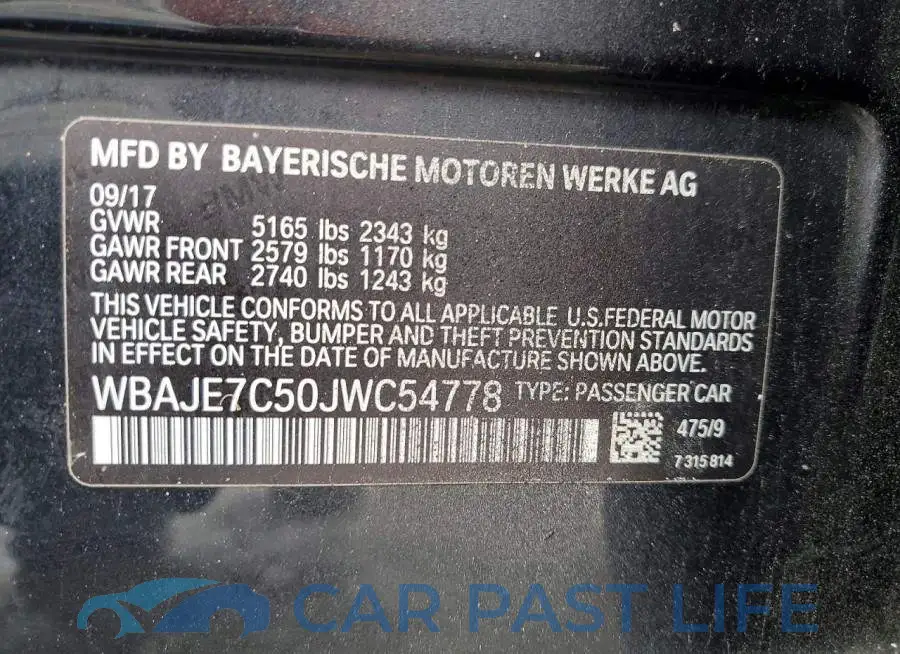 WBAJE7C50JWC54778# 13
