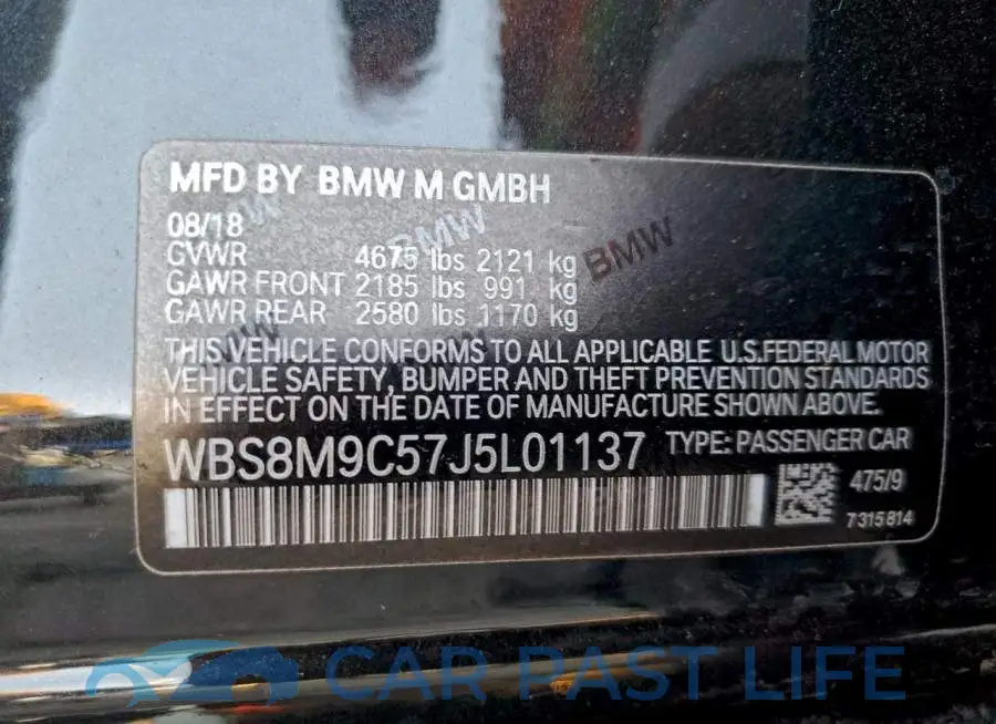 WBS8M9C57J5L01137# 12