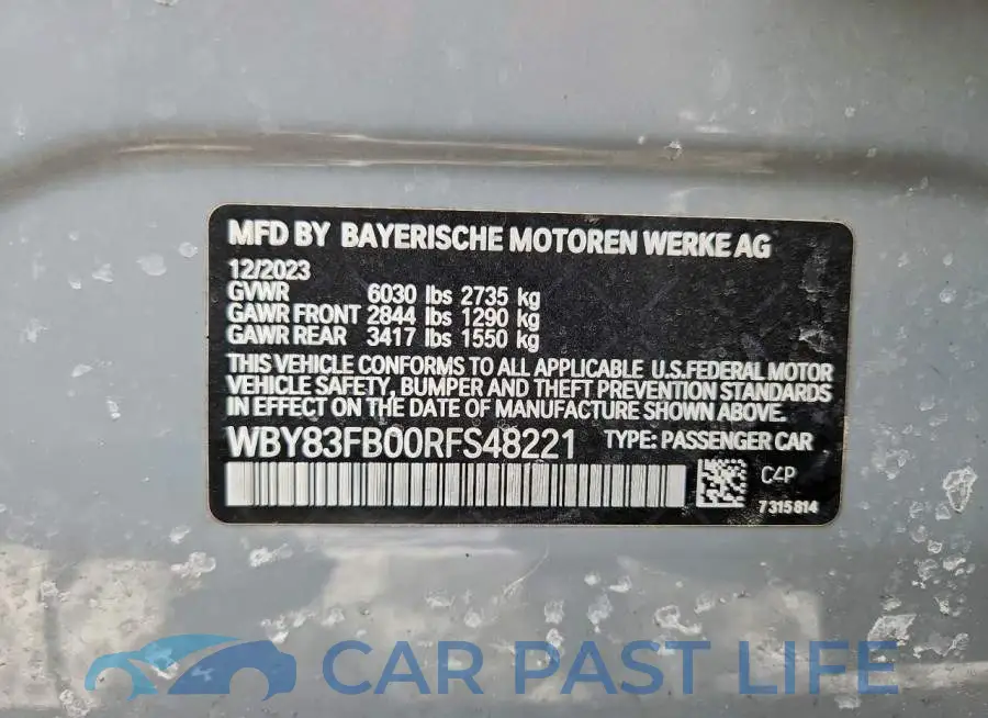 WBY83FB00RFS48221# 12