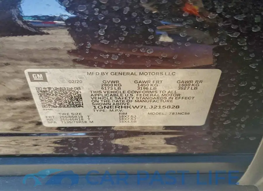 1GNERHKW7LJ215828# 13