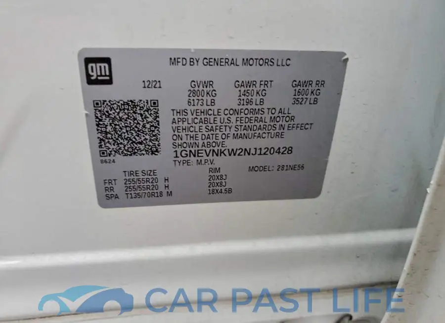 1GNEVNKW2NJ120428# 13