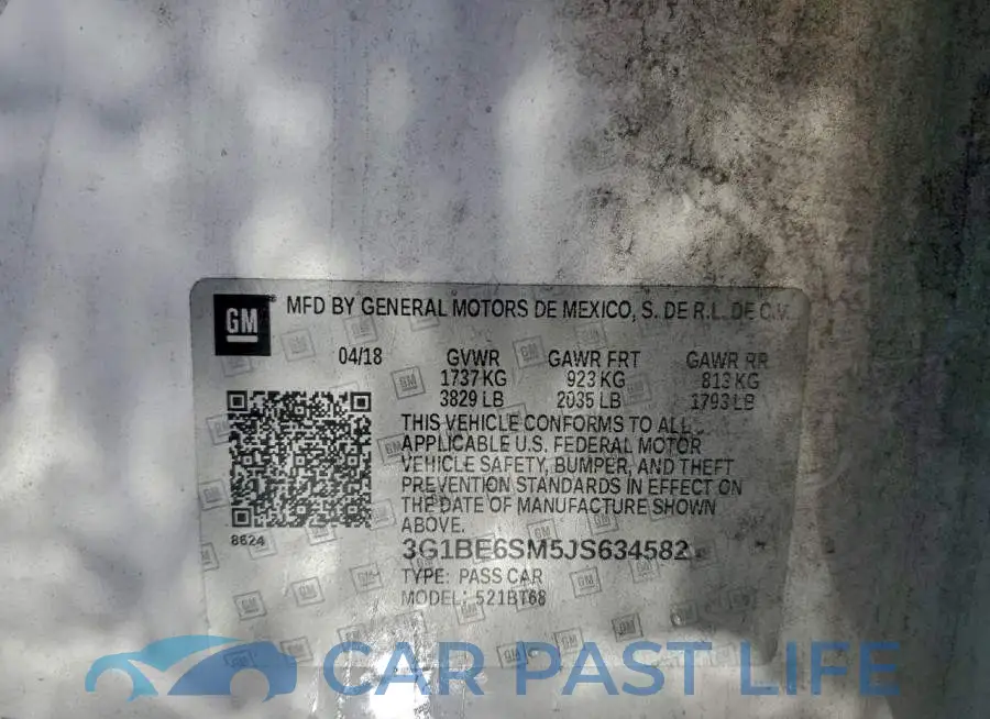 3G1BE6SM5JS634582# 12