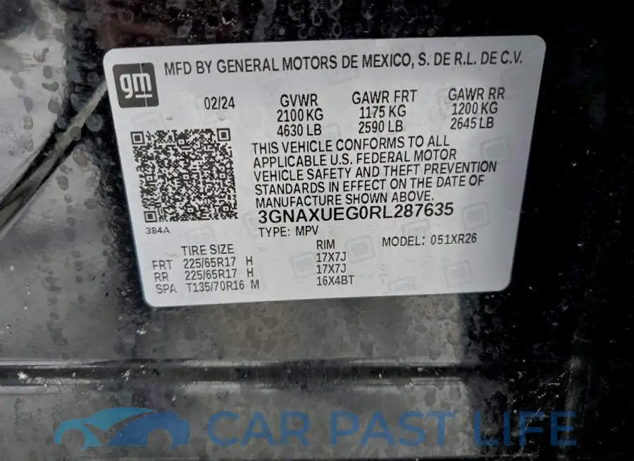3GNAXUEG0RL287635# 13