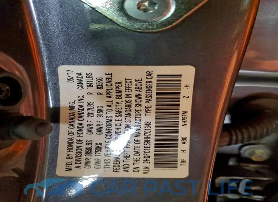 2HGFC1E59HH701348# 13