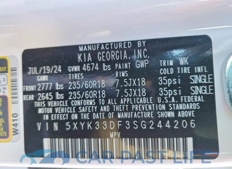 5XYK33DF3SG244206# 14