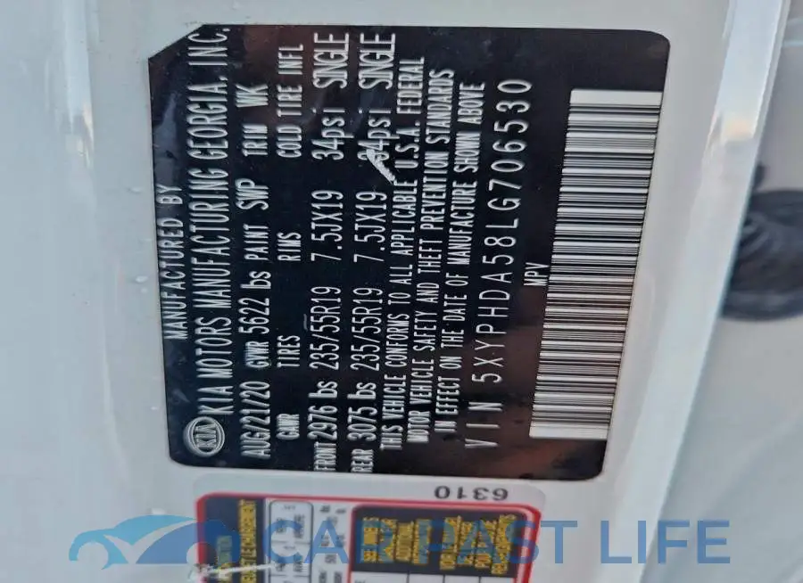 5XYPHDA58LG706530# 12