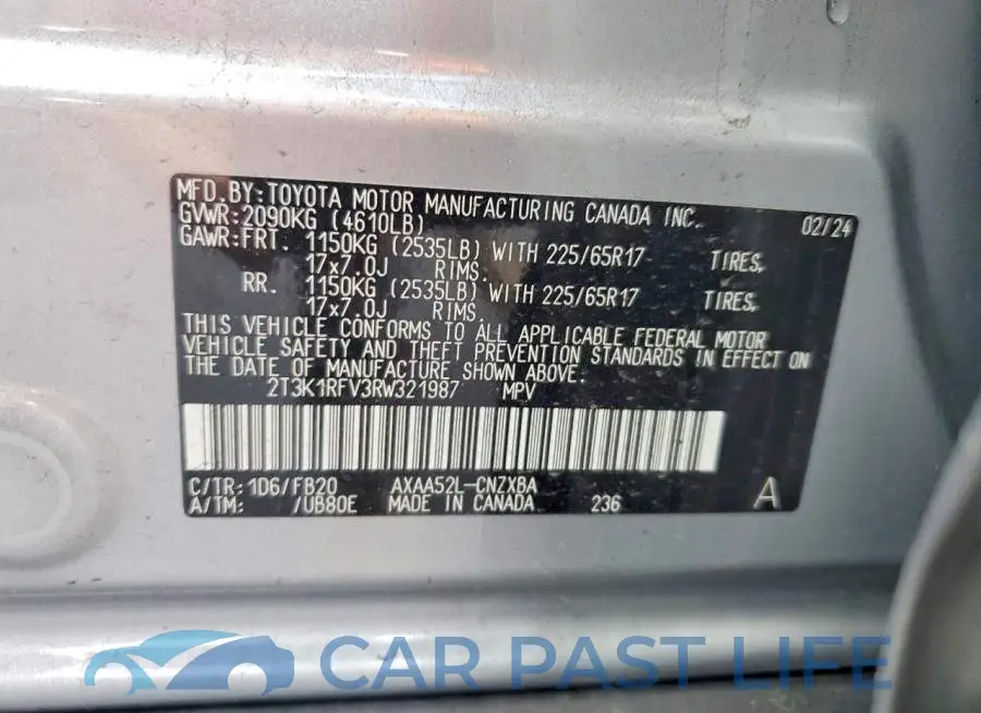 2T3K1RFV3RW321987# 13