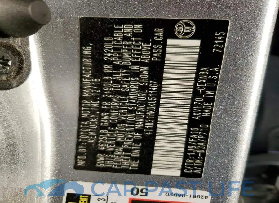 4T1B31HK0KU511467# 12