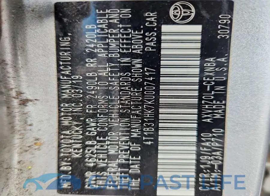 4T1B31HK7KU007417# 12