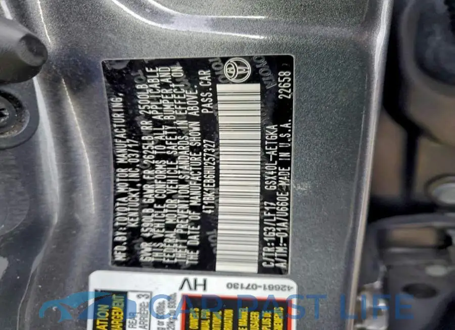 4T1BK1EB6HU257327# 13