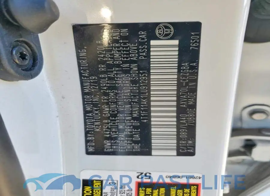 4T1F11AK1LU912951# 12