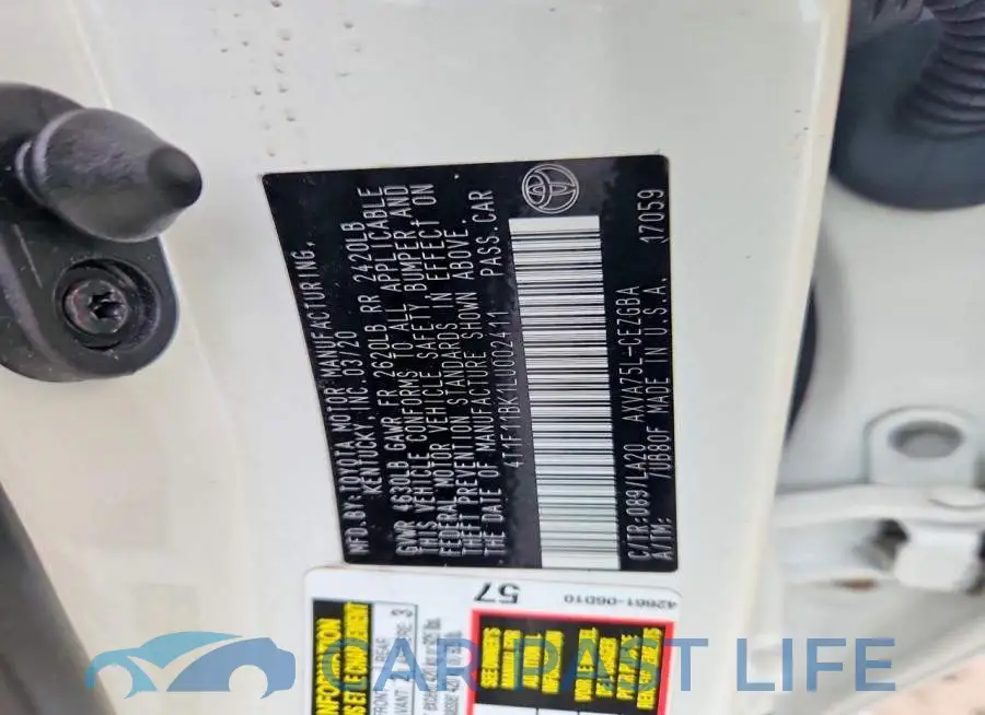 4T1F11BK1LU002411# 12