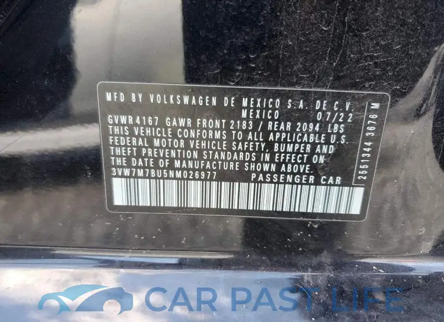 3VW7M7BU5NM026977# 12