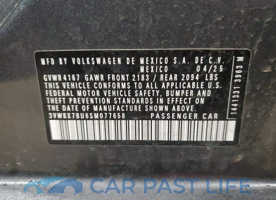 3VWBX7BU6SM077658# 13