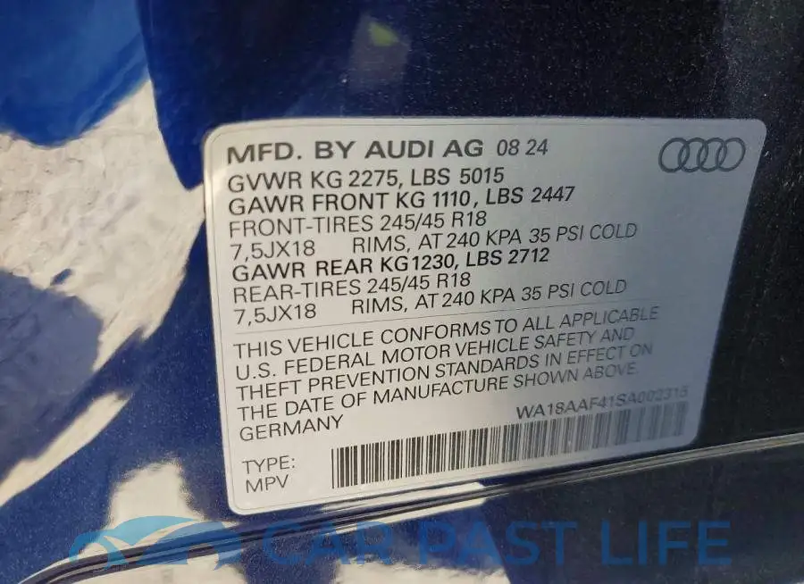 WA18AAF41SA002315# 13