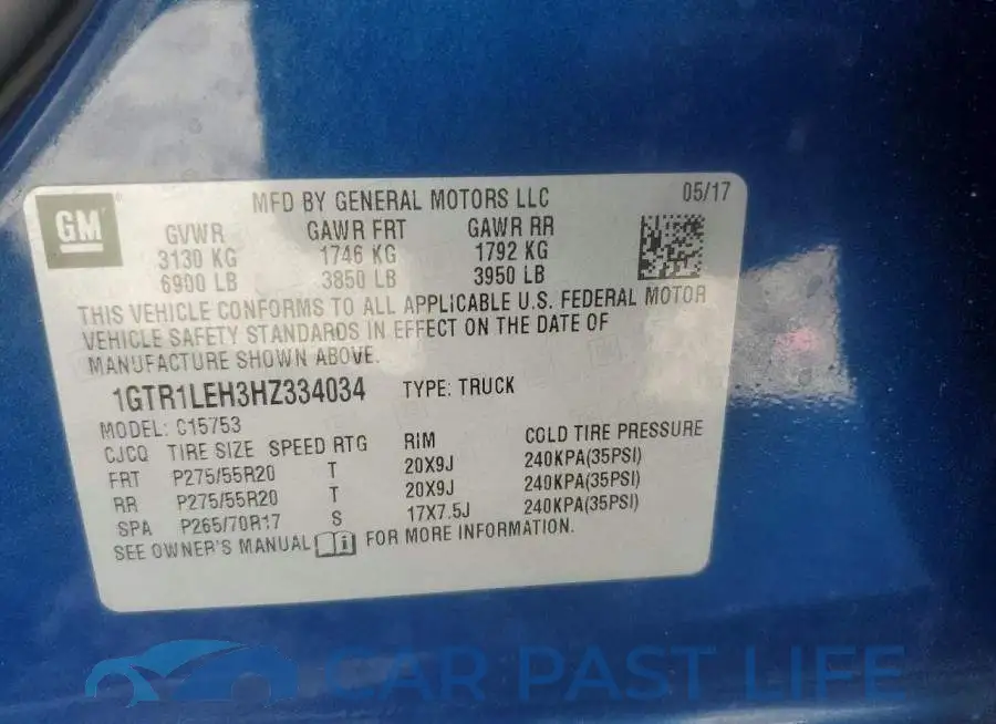 1GTR1LEH3HZ334034# 12