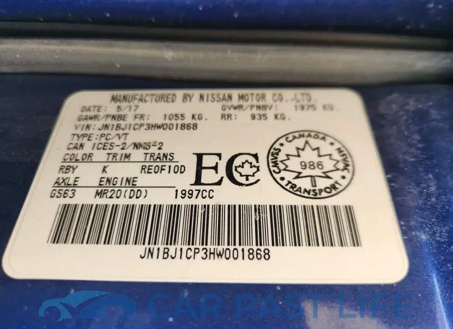 JN1BJ1CP3HW001868# 14