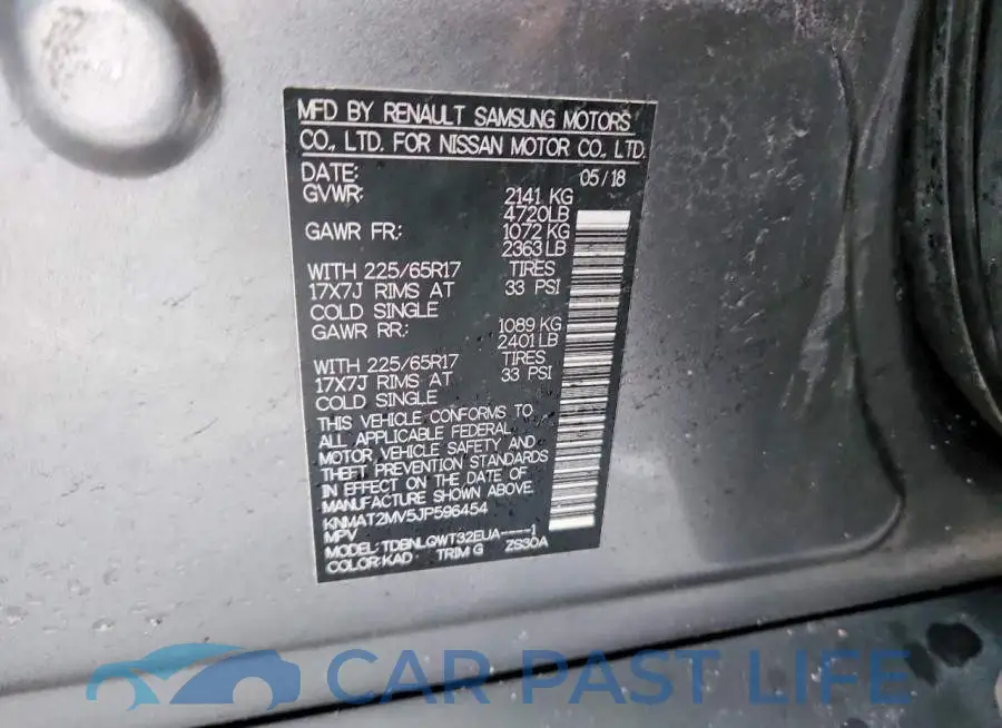 KNMAT2MV5JP596454# 12