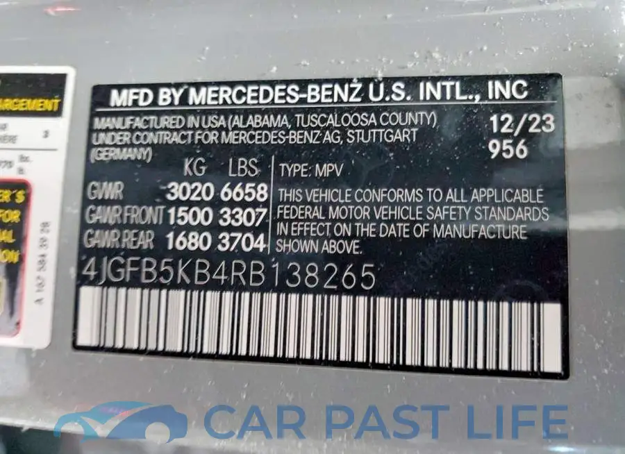 4JGFB5KB4RB138265# 13