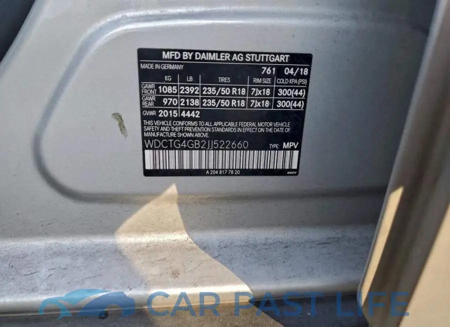 WDCTG4GB2JJ522660# 12
