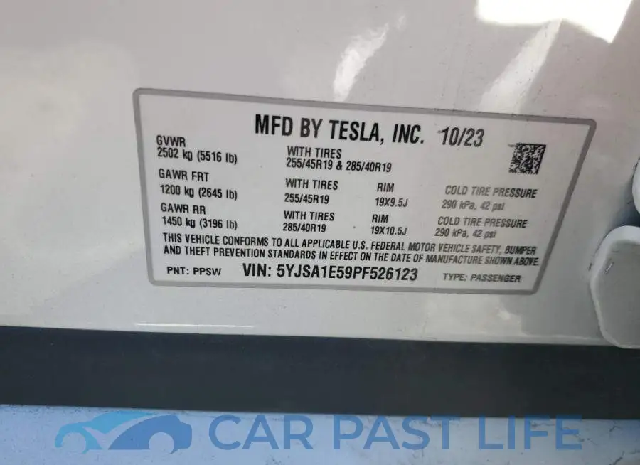 5YJSA1E59PF526123# 13