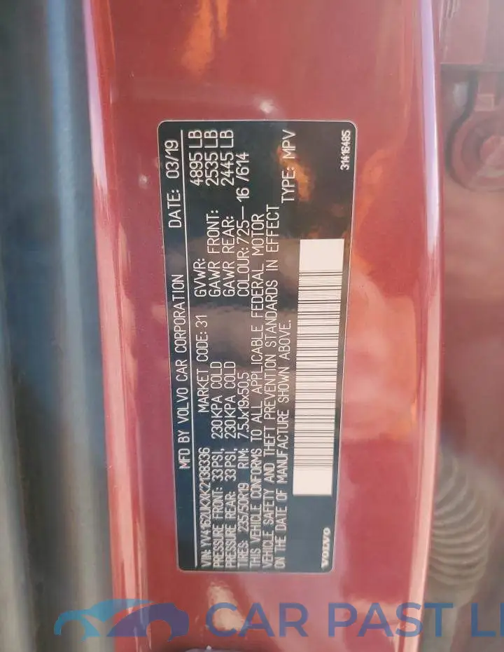 YV4162UKXK2138336# 14