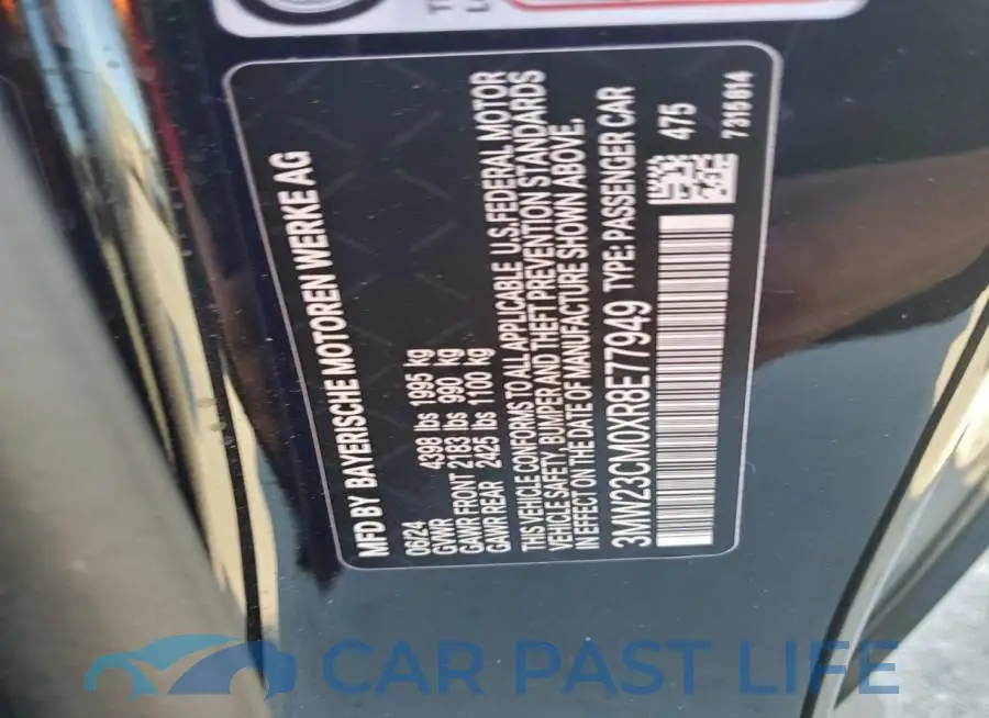 3MW23CM0XR8E77949# 12