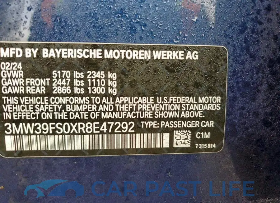 3MW39FS0XR8E47292# 12