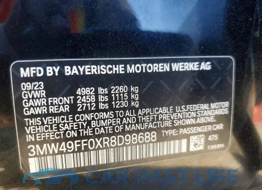 3MW49FF0XR8D98688# 12