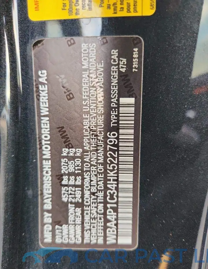 WBA4P1C34HK522796# 13