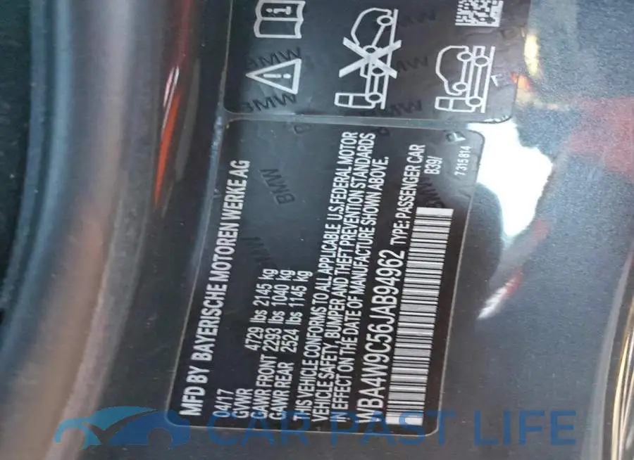 WBA4W9C56JAB94962# 13