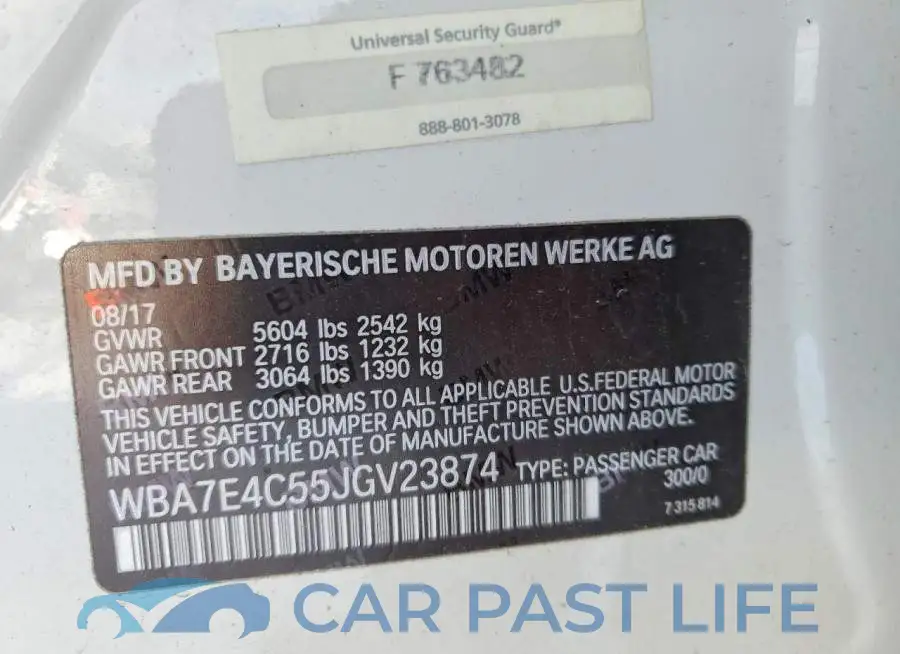WBA7E4C55JGV23874# 12