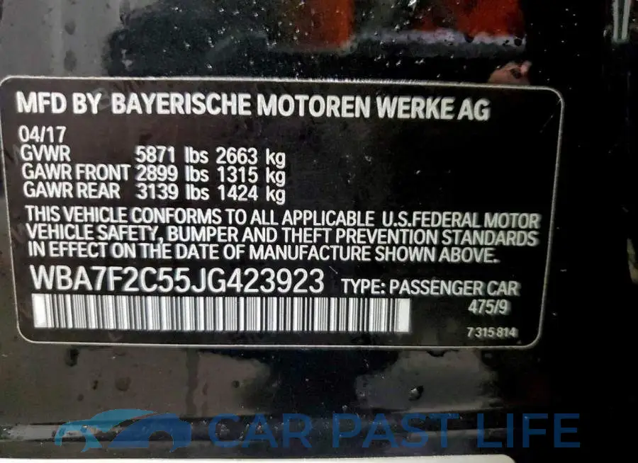 WBA7F2C55JG423923# 12