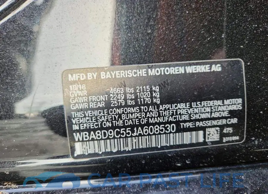 WBA8D9C55JA608530# 12
