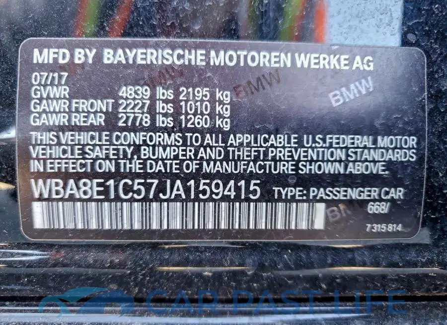 WBA8E1C57JA159415# 13