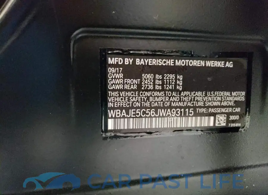 WBAJE5C56JWA93115# 12