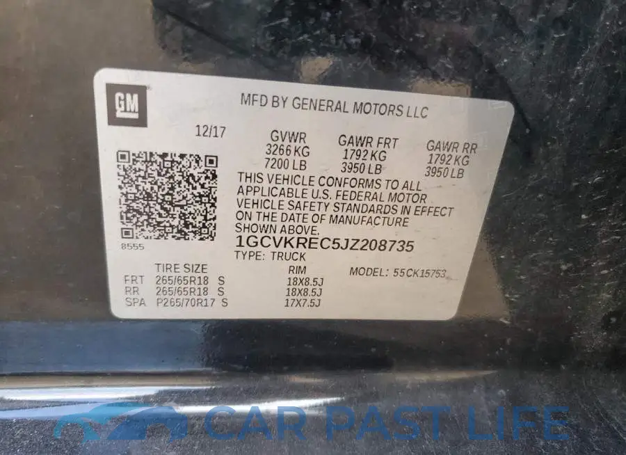 1GCVKREC5JZ208735# 12