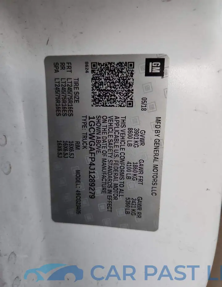 1GCWGAFP4J1289279# 13