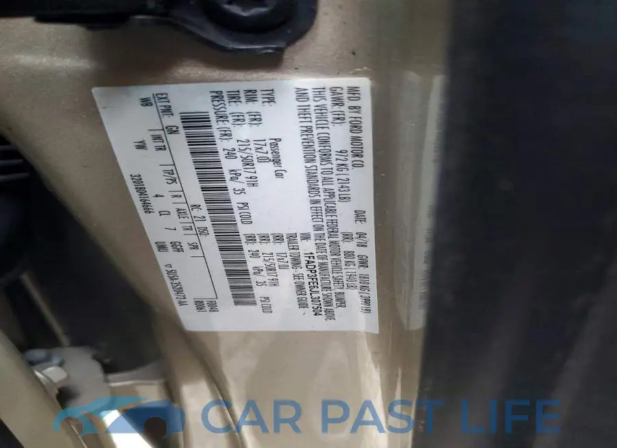 1FADP3FE6JL307504# 12