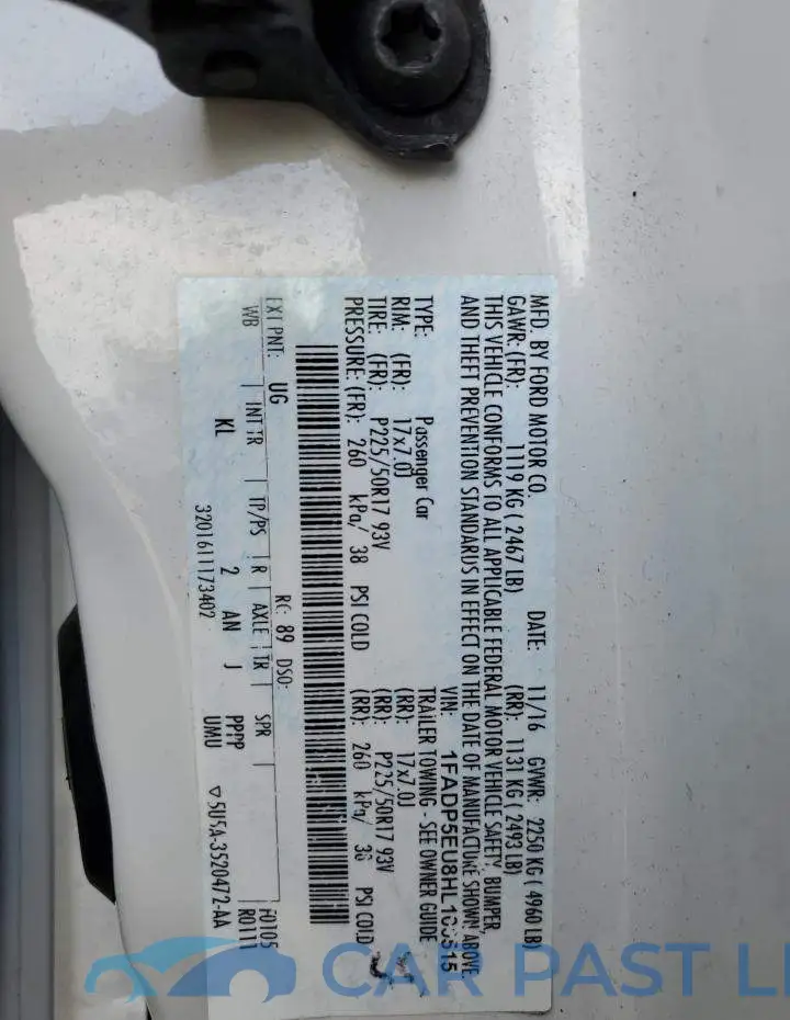 1FADP5EU8HL100515# 12