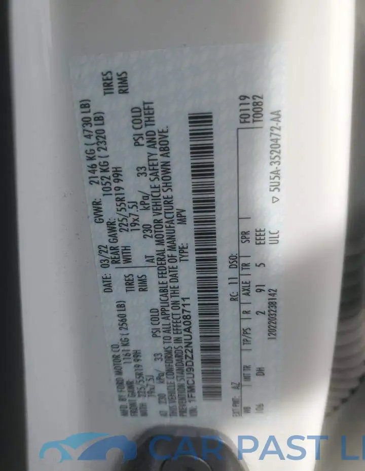 1FMCU9DZ2NUA08711# 13