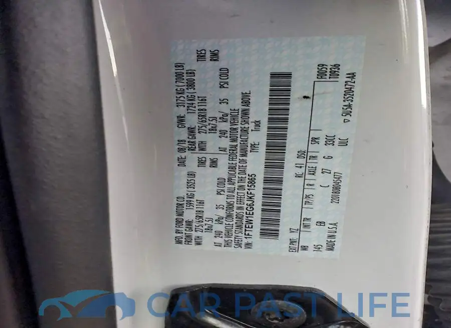 1FTEW1EG6JKF15865# 12