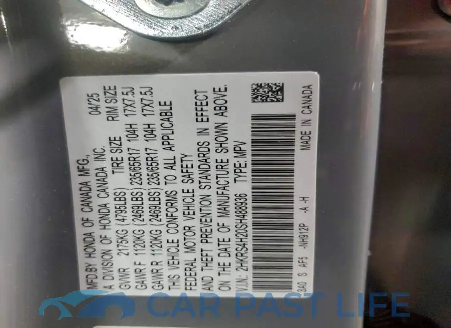 2HKRS4H20SH488936# 12