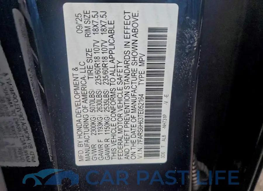 7FARS6H63TE052164# 13
