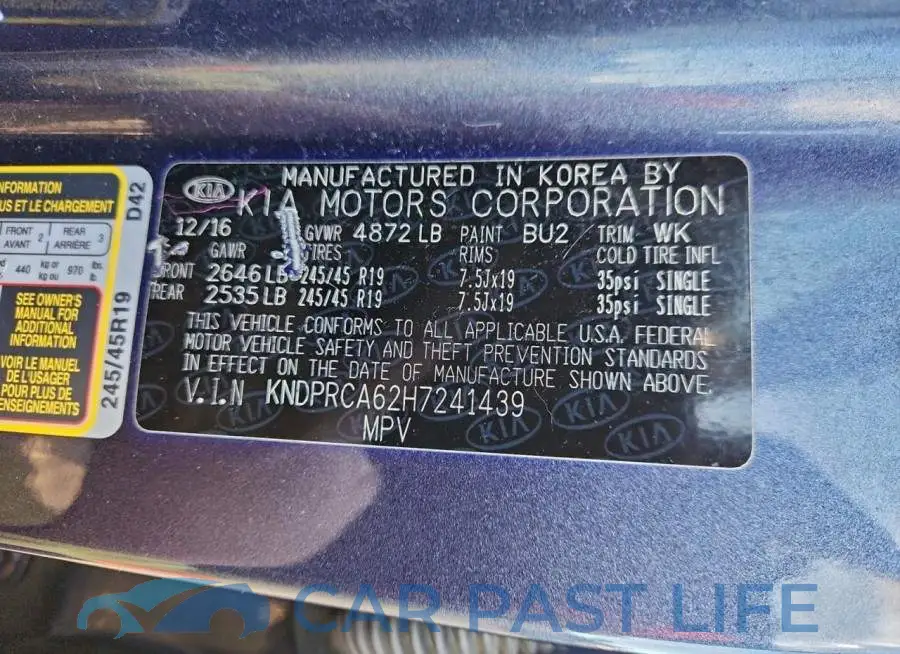 KNDPRCA62H7241439# 13