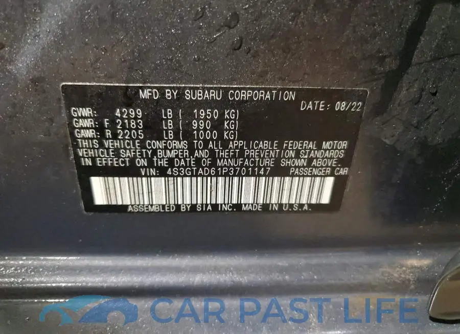 4S3GTAD61P3701147# 13